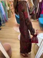 Carica l'immagine nel visualizzatore di Gallery, Abito Fantasia Caffè e Piuma Salmone