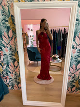 Carica l'immagine nel visualizzatore di Gallery, Abito Sirena Bordeaux Fiori
