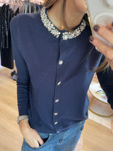 Carica l&#39;immagine nel visualizzatore di Gallery, Cardigan Gioiello Blu Navy
