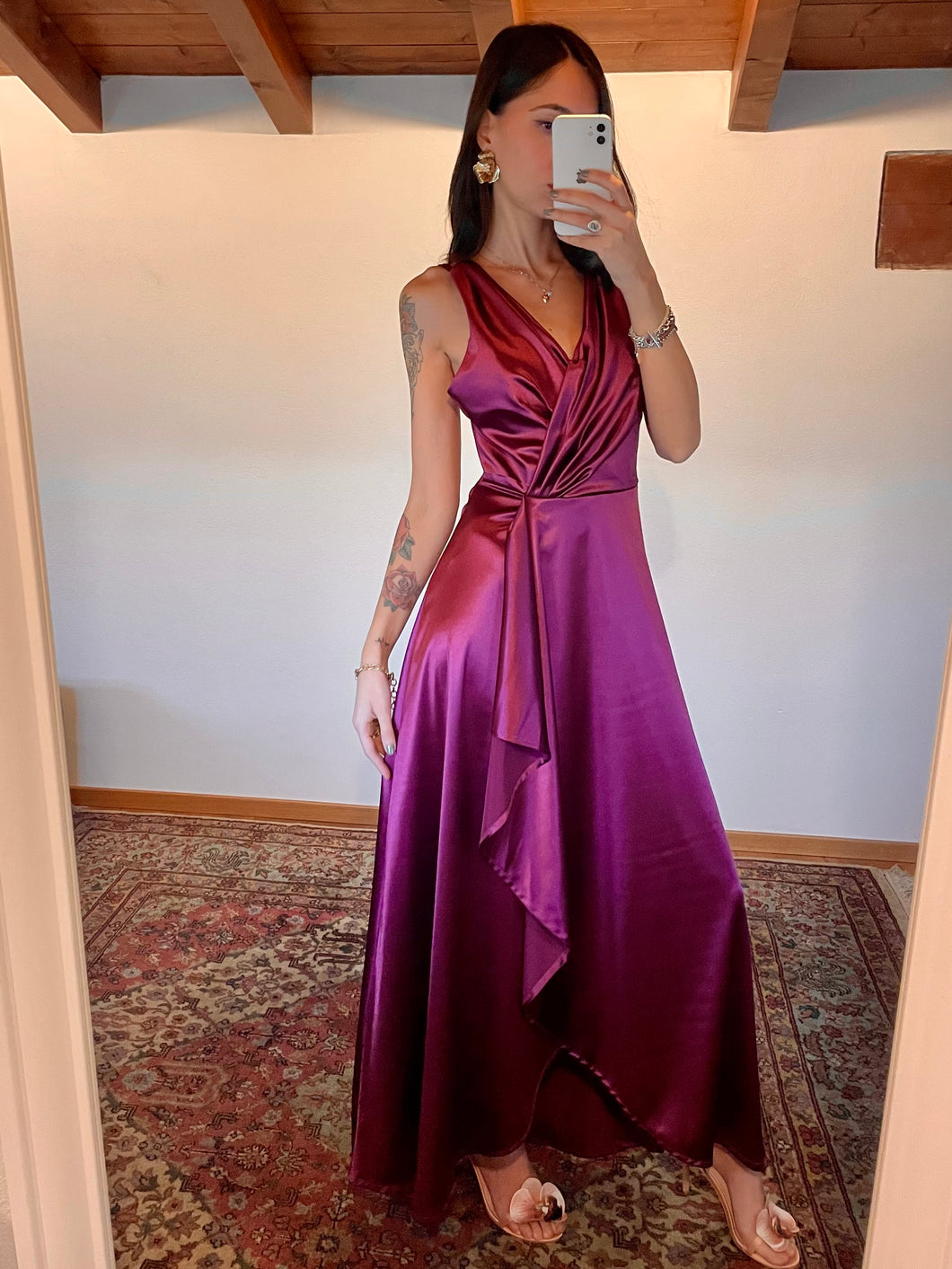 Abito Tulipano Raso Vinaccia