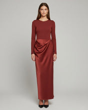 Load image into Gallery viewer, Bordeaux Dress with Satin Skirt
