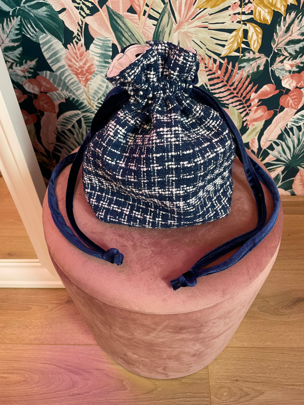 Candy Bag Ciniglia e Tweed Blu