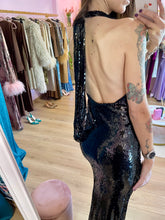 Carica l'immagine nel visualizzatore di Gallery, Abito Maxi Nero Paillettes
