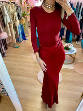 Carica l'immagine nel visualizzatore di Gallery, Abito Bordeaux Gonna Satin
