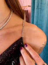 Carica l'immagine nel visualizzatore di Gallery, Abito Venus Paillettes Nero Spalline Strass
