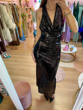 Carica l'immagine nel visualizzatore di Gallery, Abito Maxi Nero Paillettes
