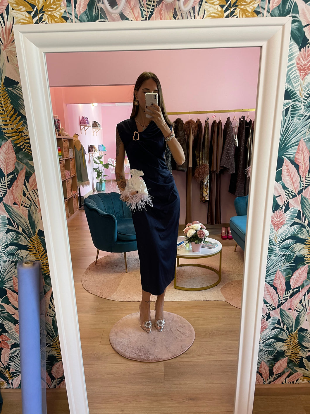 Tubino Blu Navy Dettaglio Oro