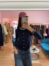 Carica l&#39;immagine nel visualizzatore di Gallery, Cardigan Gioiello Blu Navy
