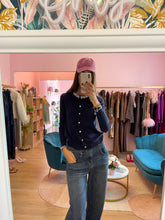 Carica l&#39;immagine nel visualizzatore di Gallery, Cardigan Gioiello Blu Navy
