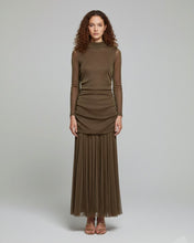 Carica l'immagine nel visualizzatore di Gallery, Abito Tulle Lurex Marrone Filo Dorato
