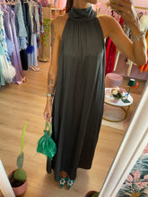 Load image into Gallery viewer, Abito Maxi Scollo Halter Grigio Antracite
