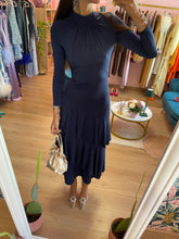 Load image into Gallery viewer, Abito Maxi Blu Navy Balze
