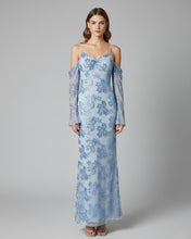 Load image into Gallery viewer, Light Blue Mermaid Dress with Sleeves
