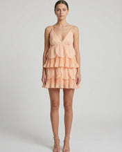 Load image into Gallery viewer, Abito Rosa Nude Volants
