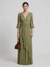 Load image into Gallery viewer, Abito Maxi Verde Oliva
