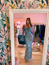 Load image into Gallery viewer, Light Blue Mermaid Dress with Sleeves
