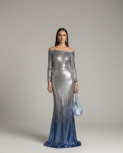 Carica l'immagine nel visualizzatore di Gallery, Abito Sirena Azzurro Paillettes Sfumate
