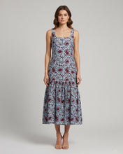Load image into Gallery viewer, Blue Patterned Midi Dress
