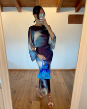 Carica l&#39;immagine nel visualizzatore di Gallery, Set Abito Mantella Tie Dye Marrone e Azzurro
