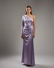 Carica l'immagine nel visualizzatore di Gallery, Abito Raso Monospalla Lilla
