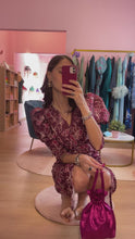 Carica e avvia il video nel visualizzatore di galleria, Abito Midi Bordeaux Floreale
